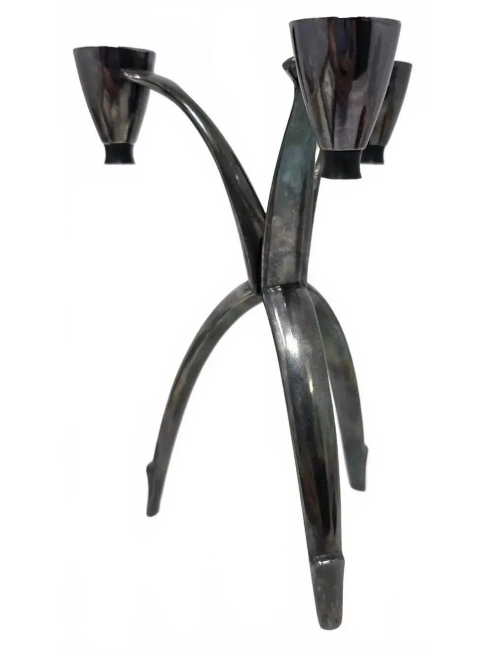 Oneida Heirloom Silverplate 3-Candle Tripod Candelabra Mid Century